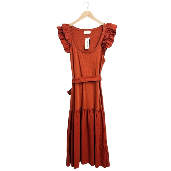NWT Nation LTD Everleigh Frilly Ruffle Midi Dress - Picture 3 of 9